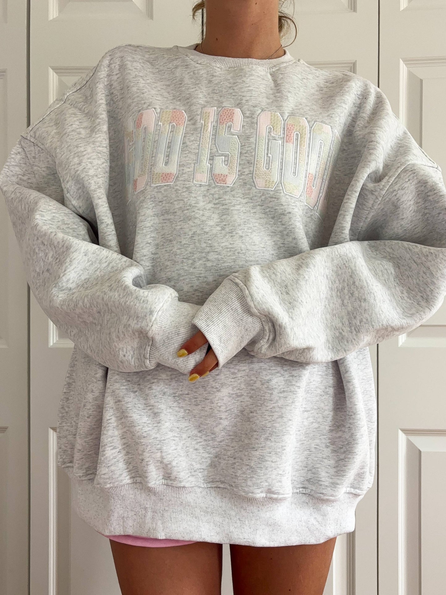 God Is Good Embroidered Sweatshirt