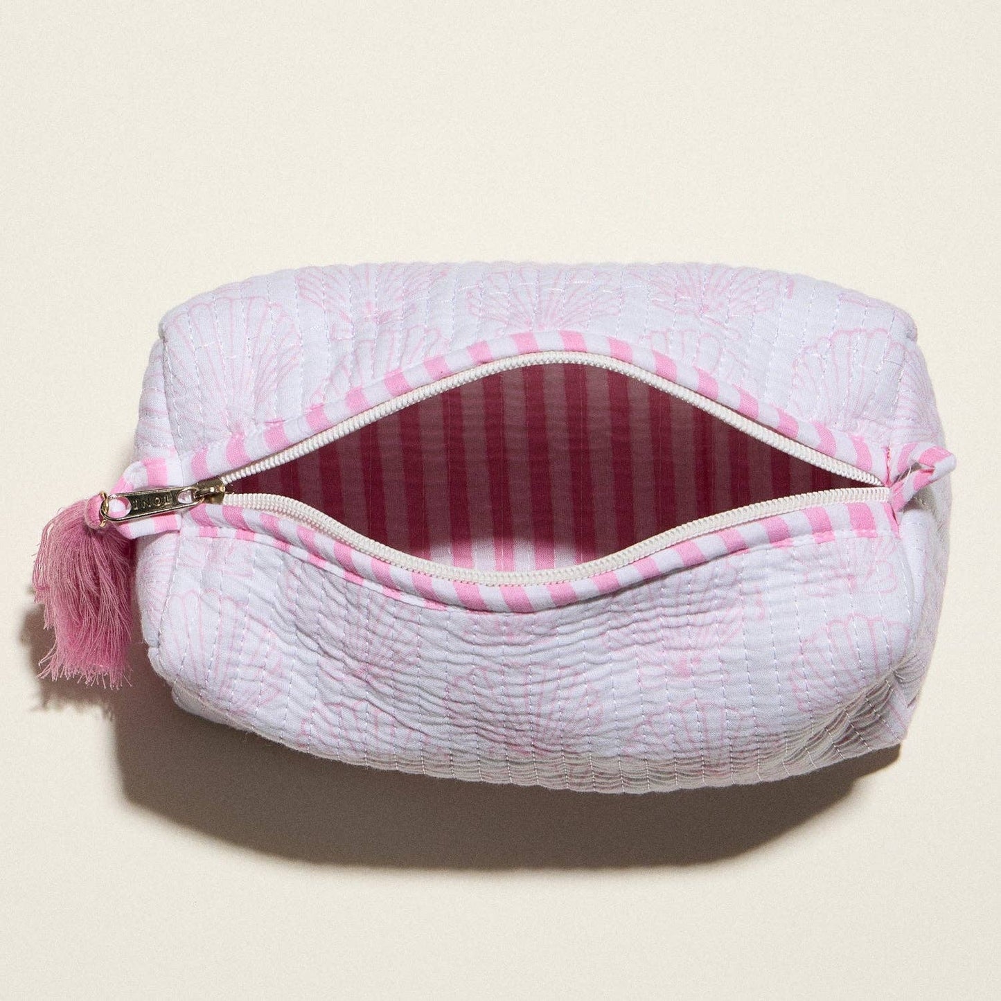Pink Quilted Seashell Bag