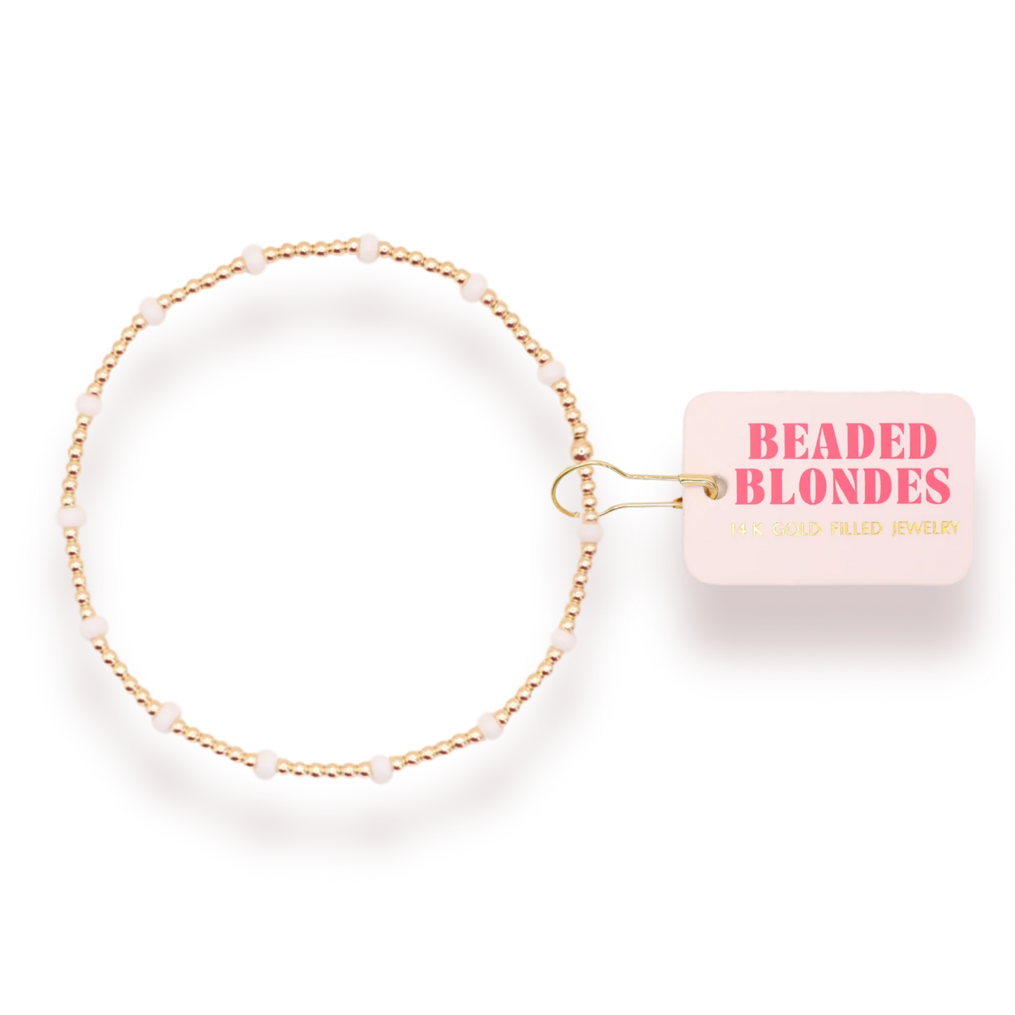 Beaded Blondes White Dainty Poppi Bracelet