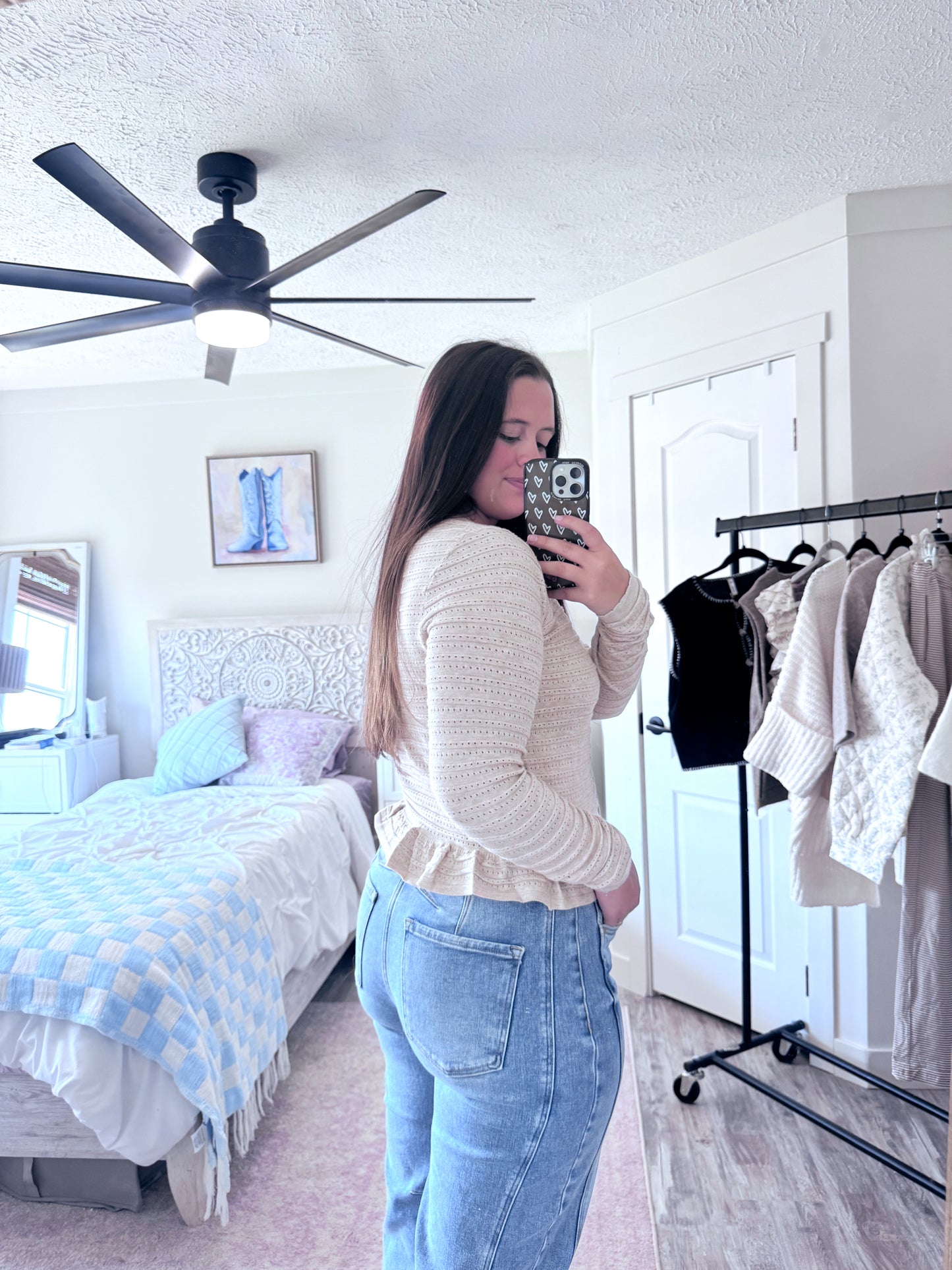 Elowen Button Ruffle Top