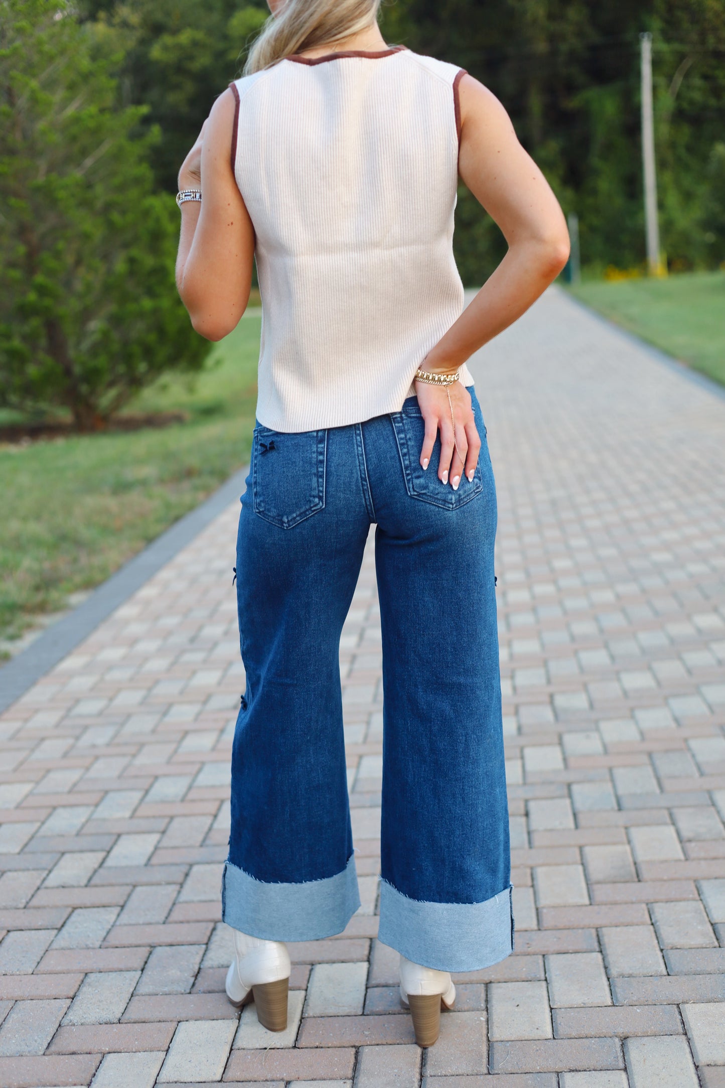 Becky High Rise Ribbon Detail Jeans