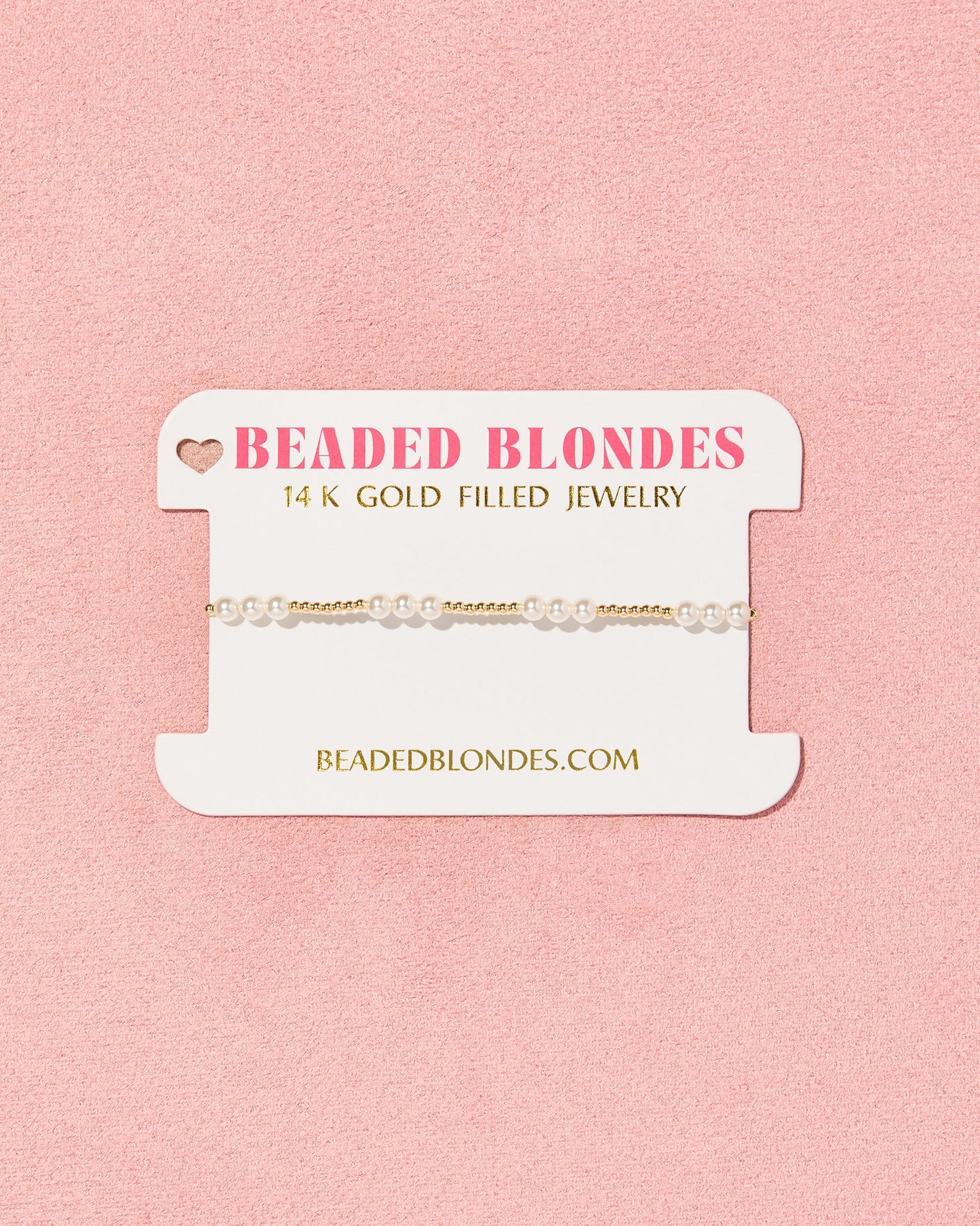 Beaded Blondes ILY Pearl Bracelet