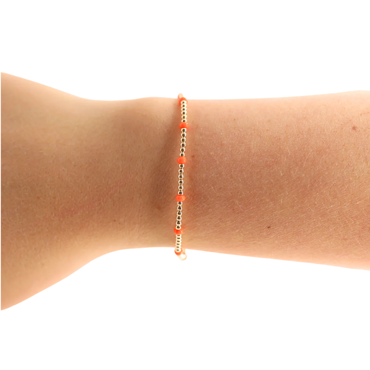 Beaded Blondes Orange Dainty Poppi Bracelet