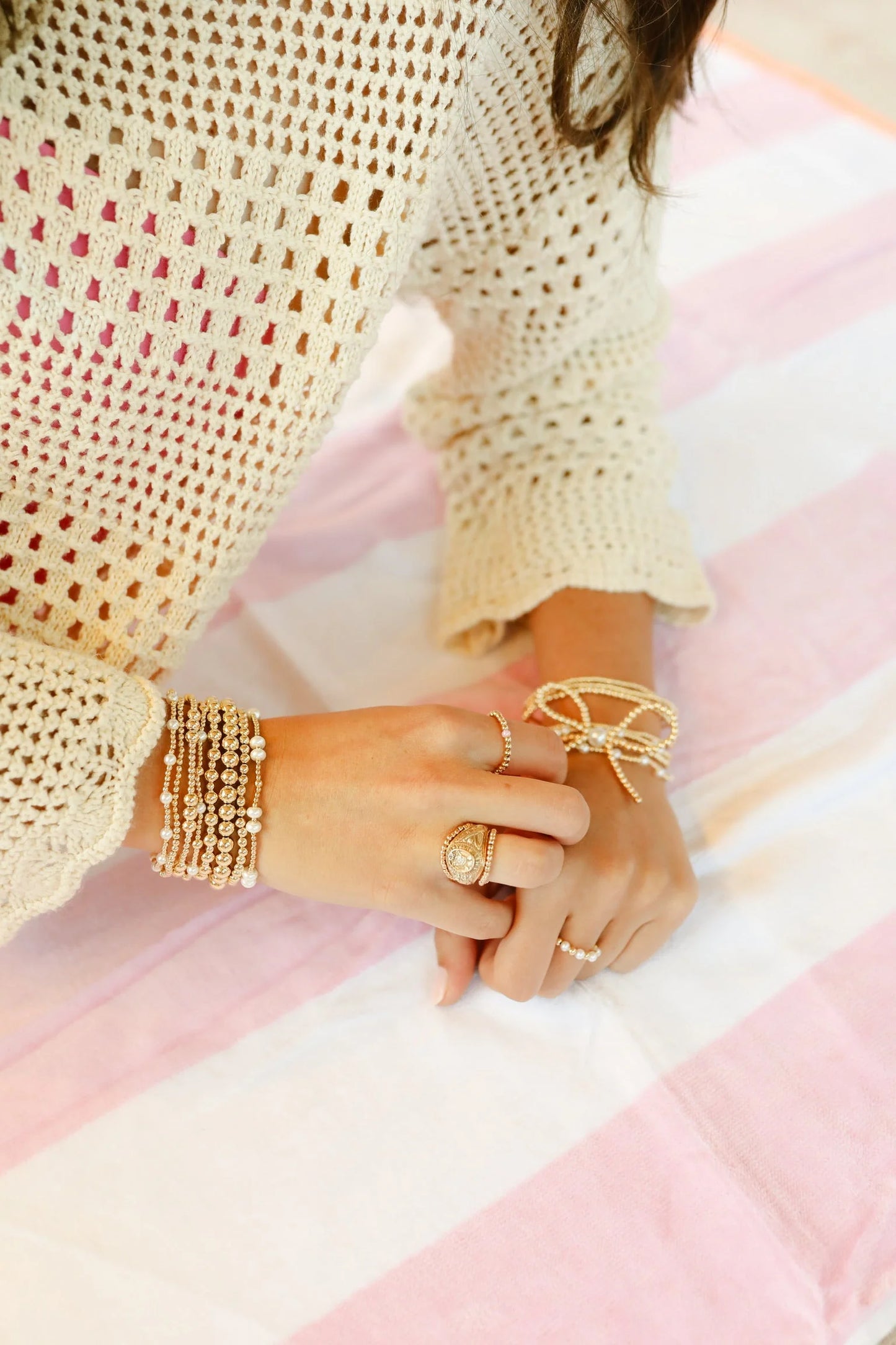 Beaded Blondes June Pearl Bracelet