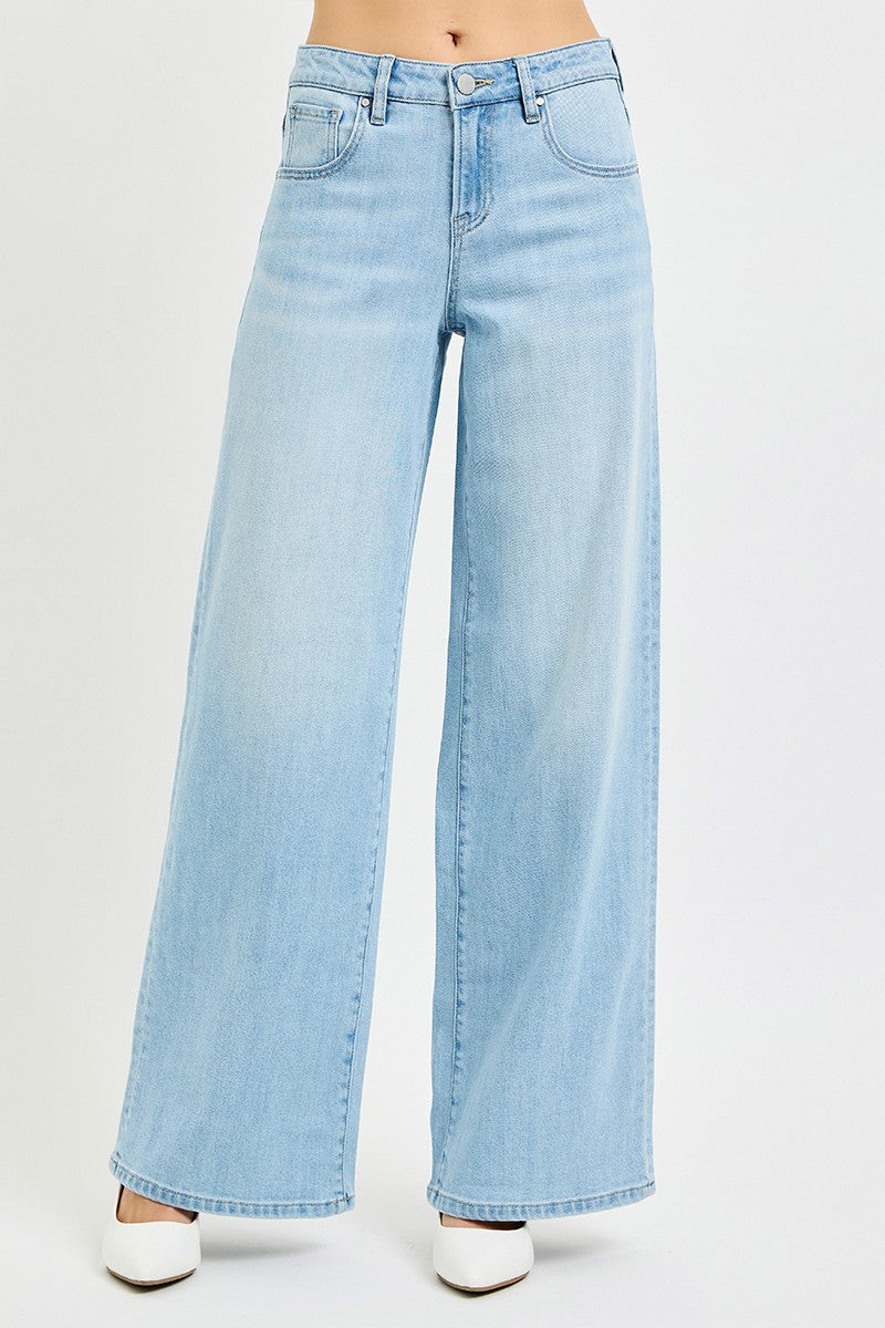 Mid Rise Slouchy Wide Leg Jeans