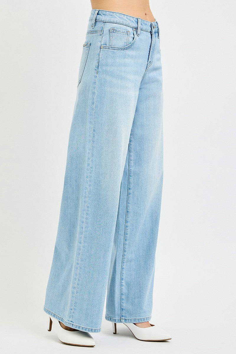 Mid Rise Slouchy Wide Leg Jeans