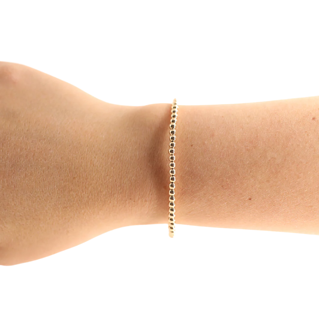 Beaded Blondes 3MM Gold Beaded Bracelet