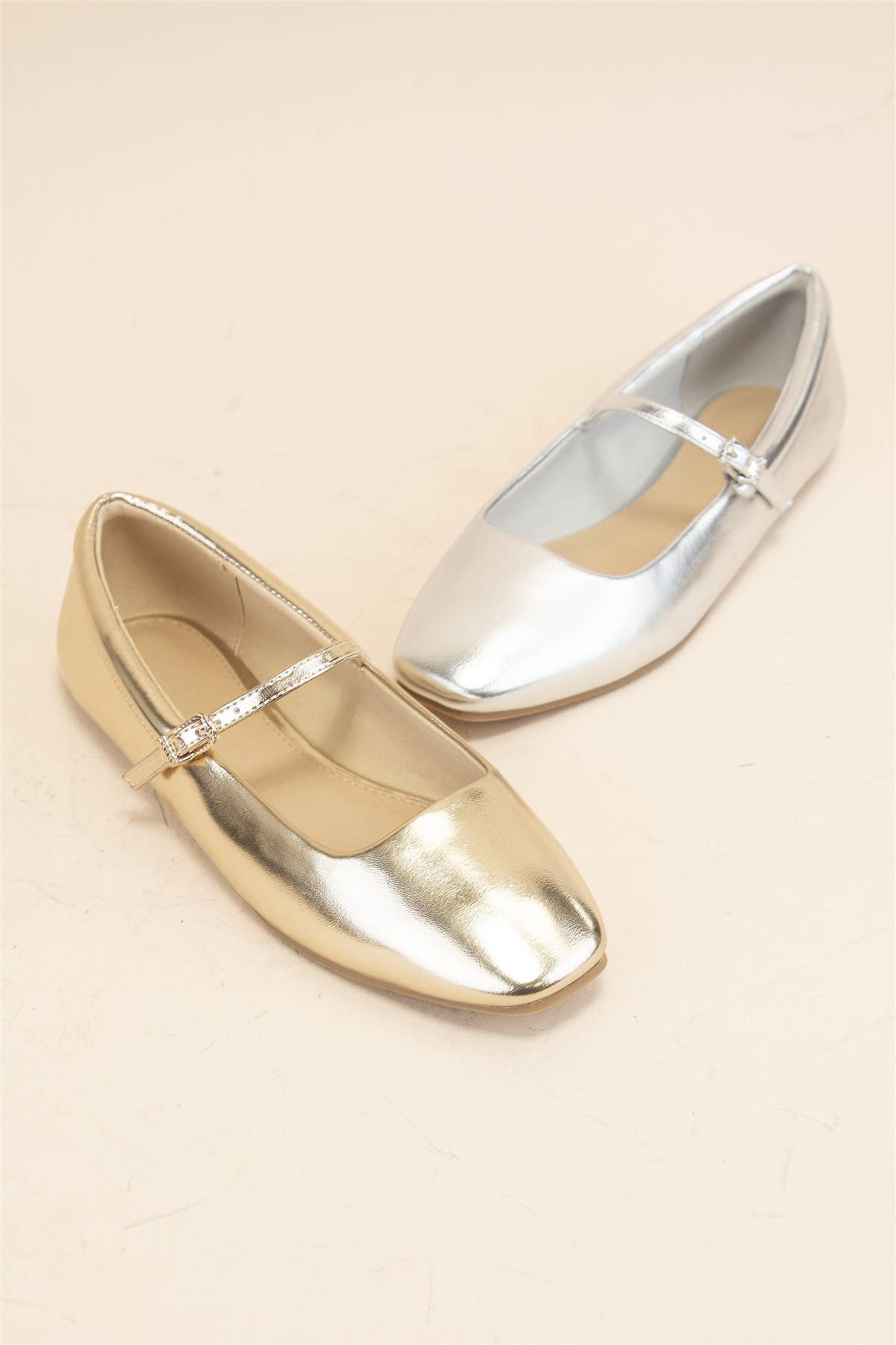 Kiana Mary Jane Ballet Flats- GOLD