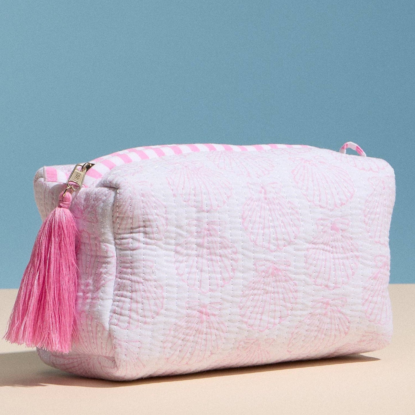 Pink Quilted Seashell Bag