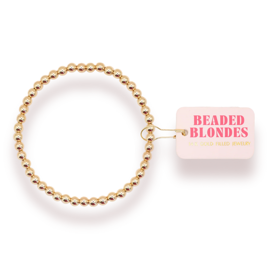 Beaded Blondes 4MM Gold Beaded Bracelet