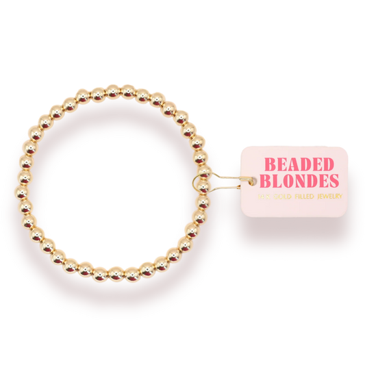 Beaded Blondes 5MM Gold Beaded Bracelet