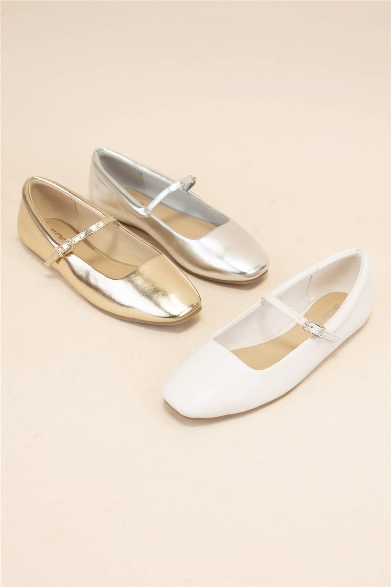 Kiana Mary Jane Ballet Flats- GOLD