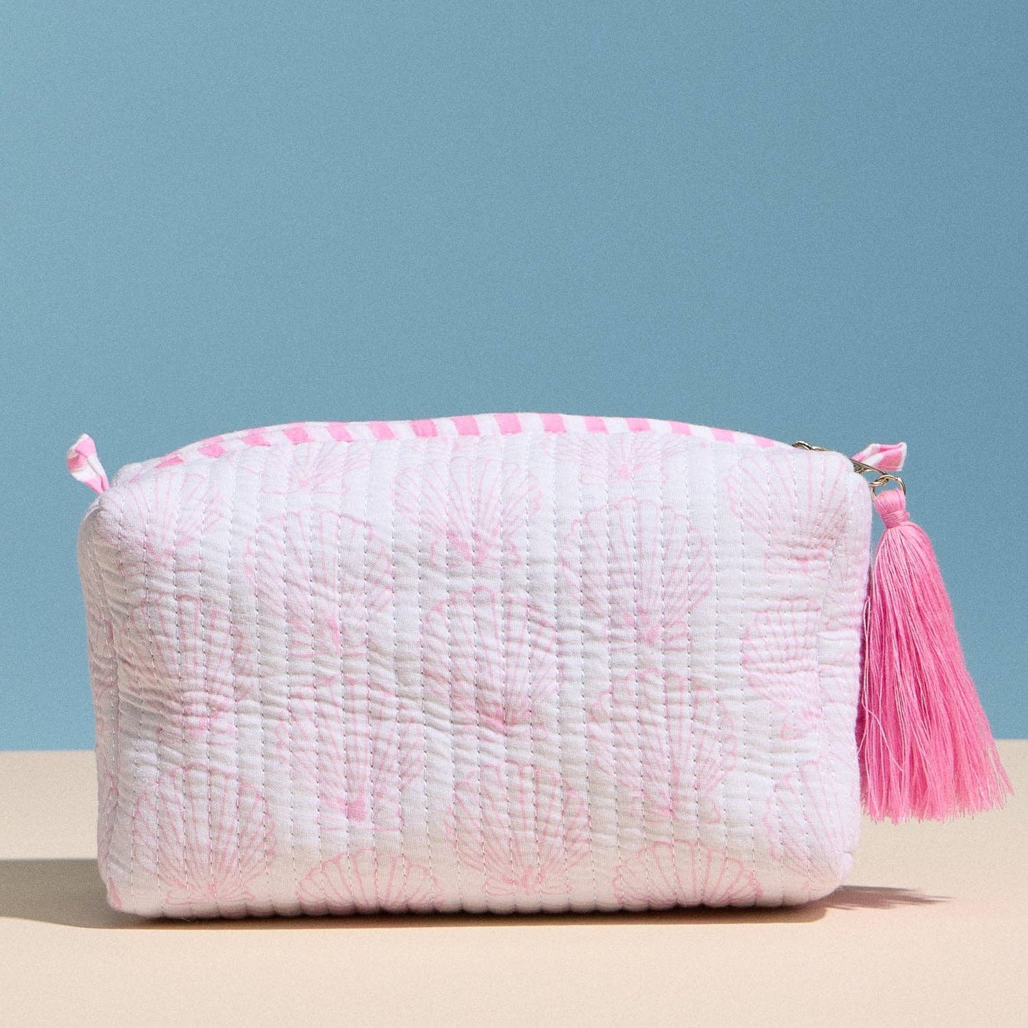Pink Quilted Seashell Bag