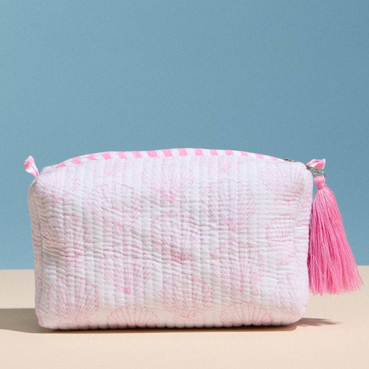 Pink Quilted Seashell Bag