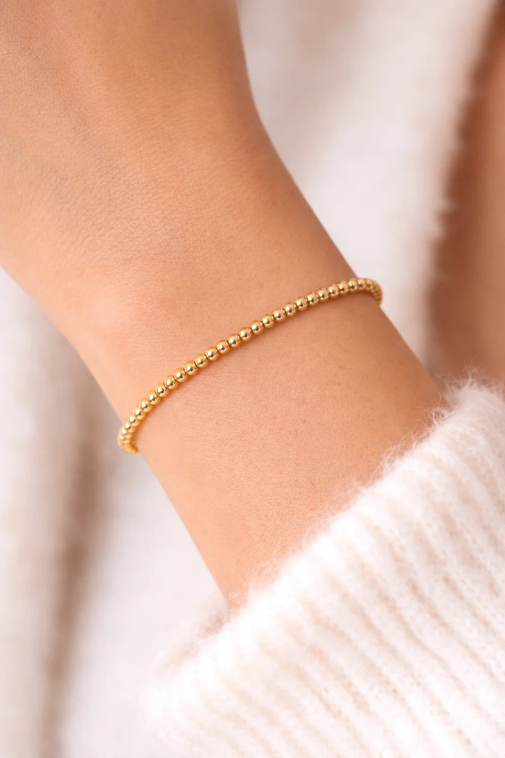 Beaded Blondes 2MM Gold Beaded Bracelet