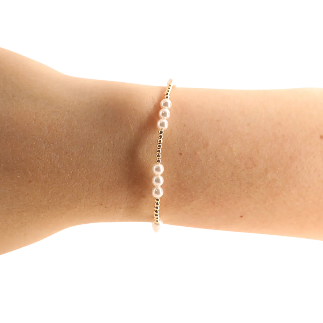 Beaded Blondes ILY  Pearl Bracelet