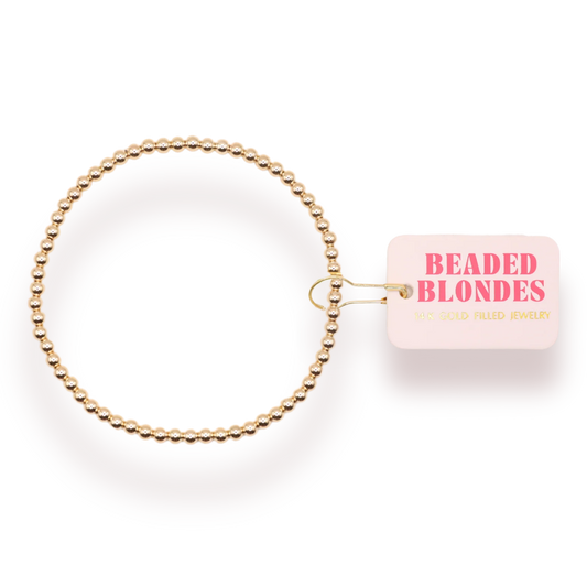 Beaded Blondes 3MM Gold Beaded Bracelet