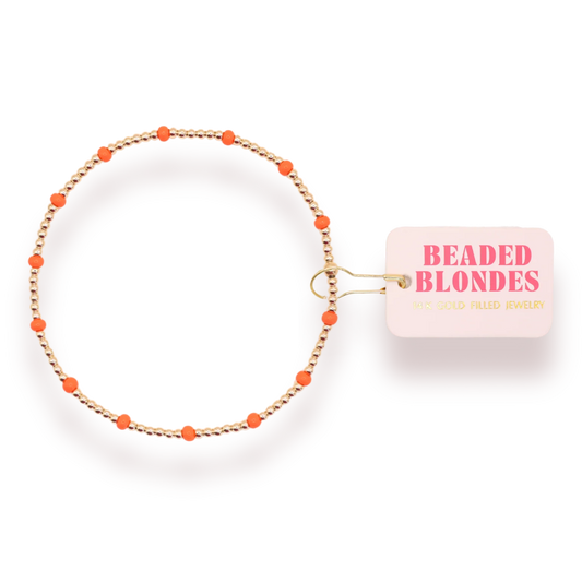 Beaded Blondes Orange Dainty Poppi Bracelet