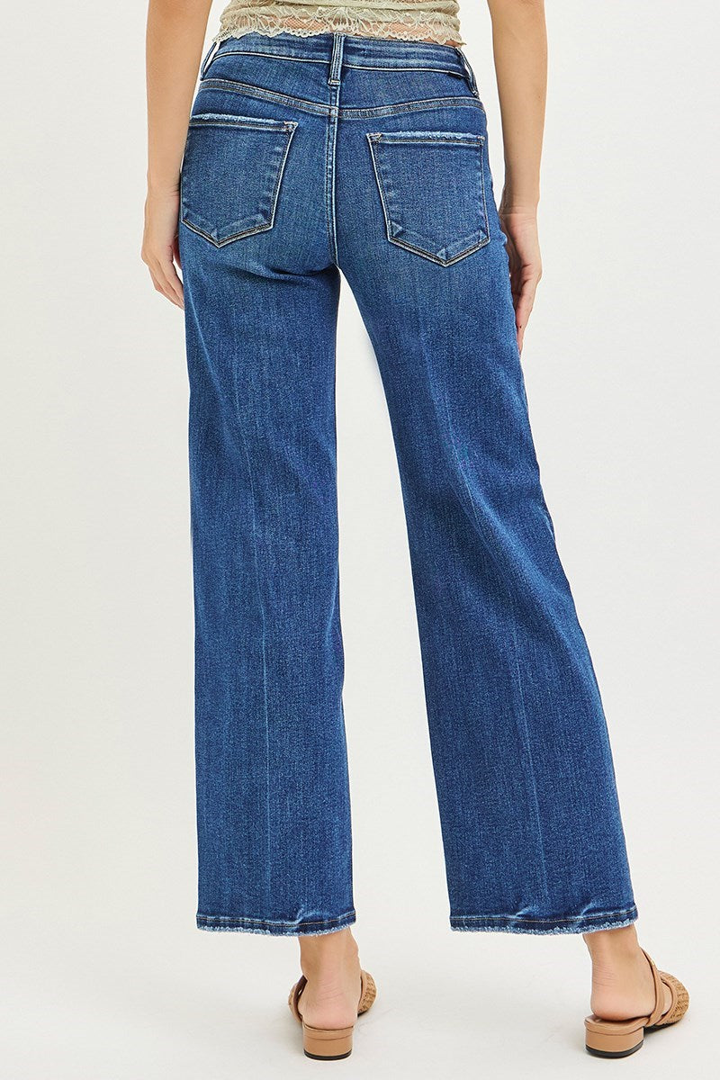 Risen High Rise Ankle Straight Jeans