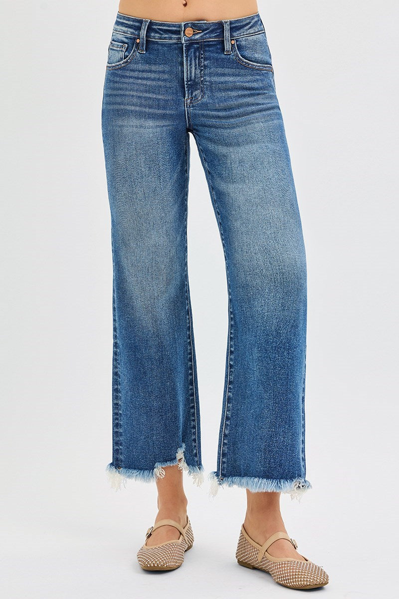 Risen Mid Rise Crop Straight Jean