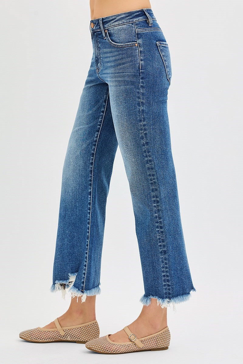 Risen Mid Rise Crop Straight Jean