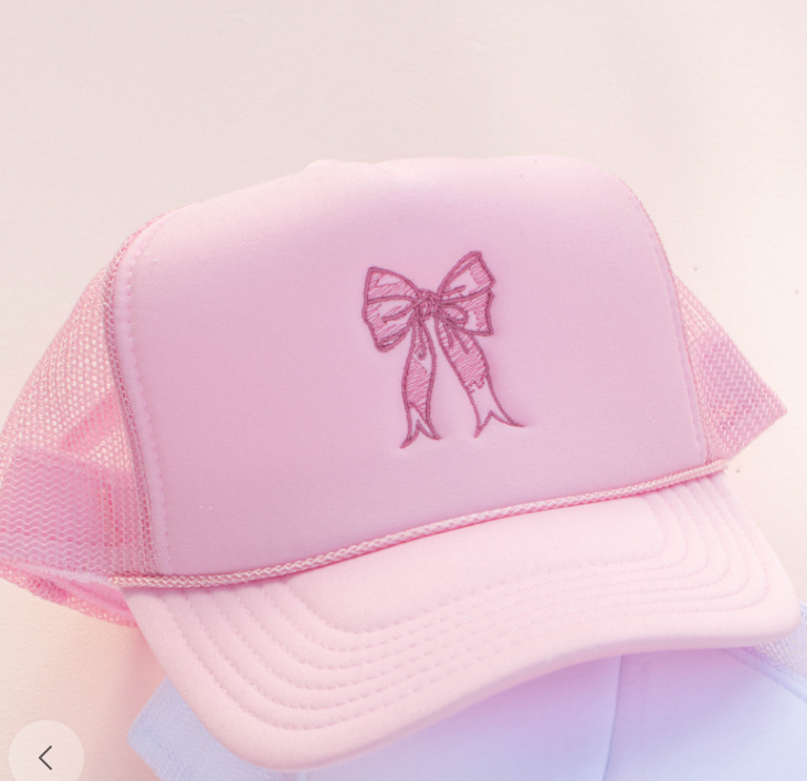 Embroidered Bow Trucker Hat