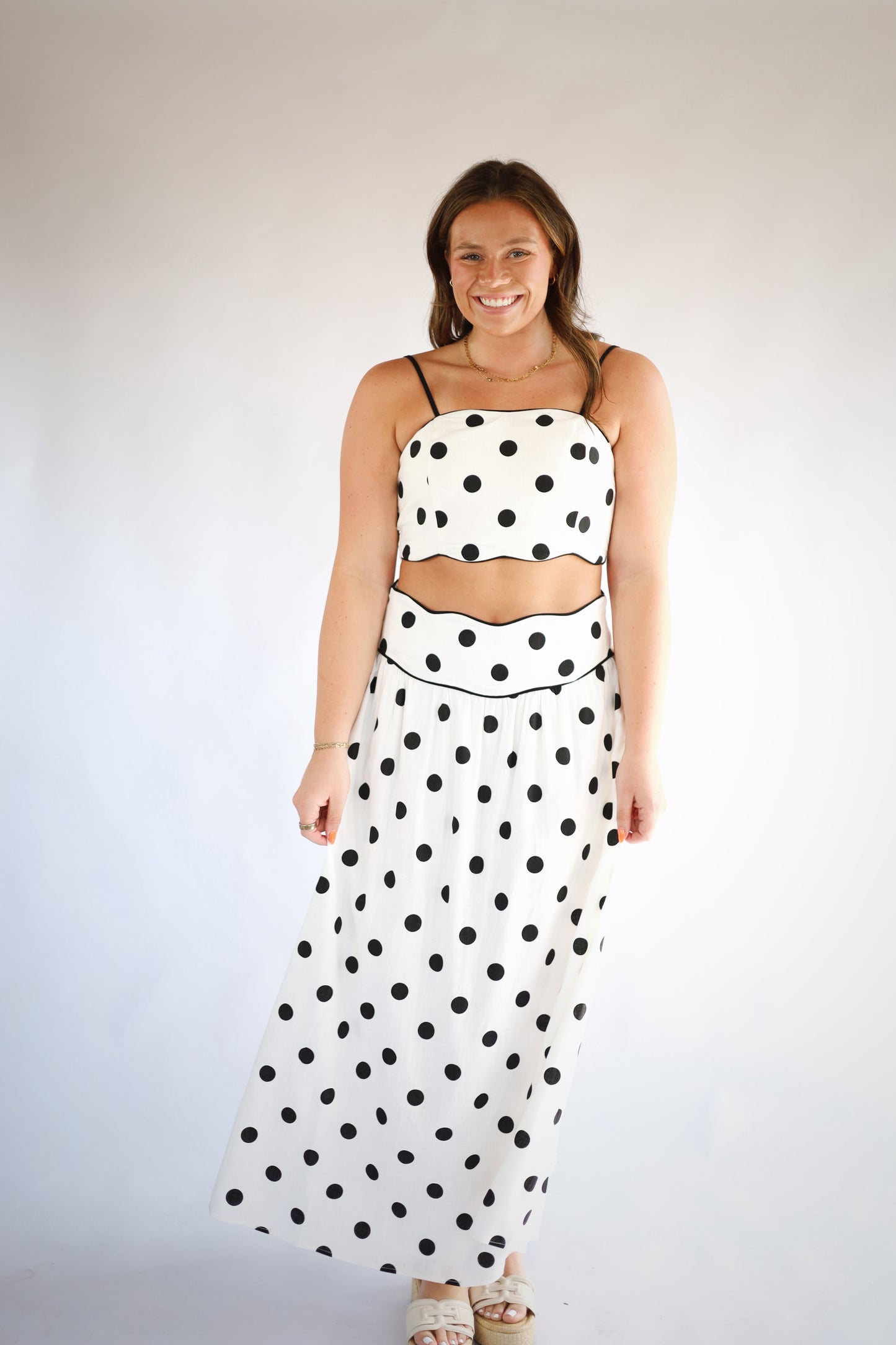 Polka Dot Wave Skirt Set