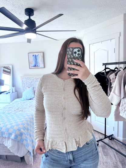 Elowen Button Ruffle Top