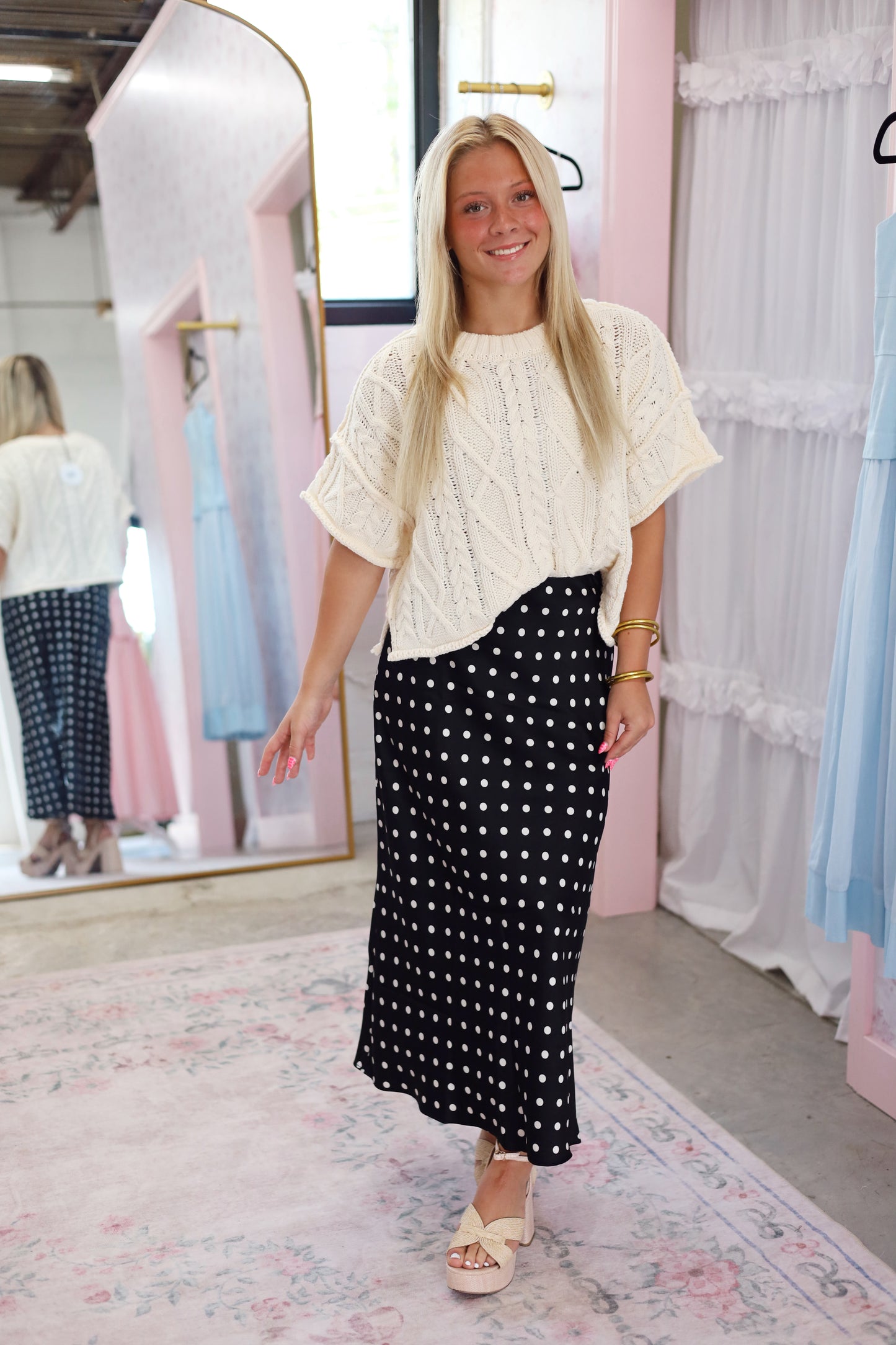 Kenzie Polka Dot Midi Skirt