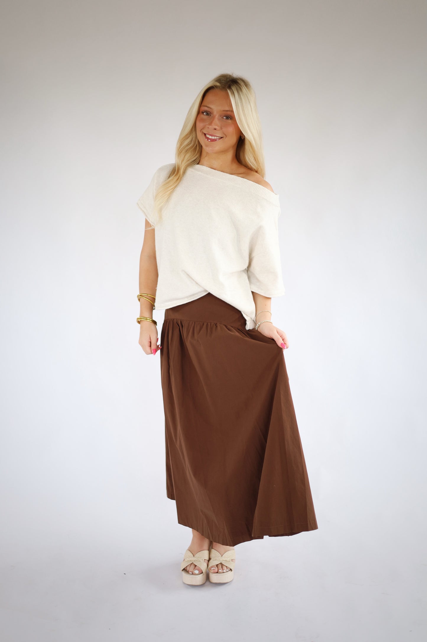 Coco Drop Waist Midi Skirt