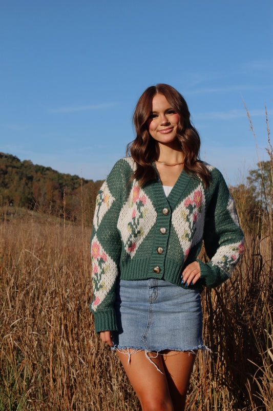 Floral Button Sweater