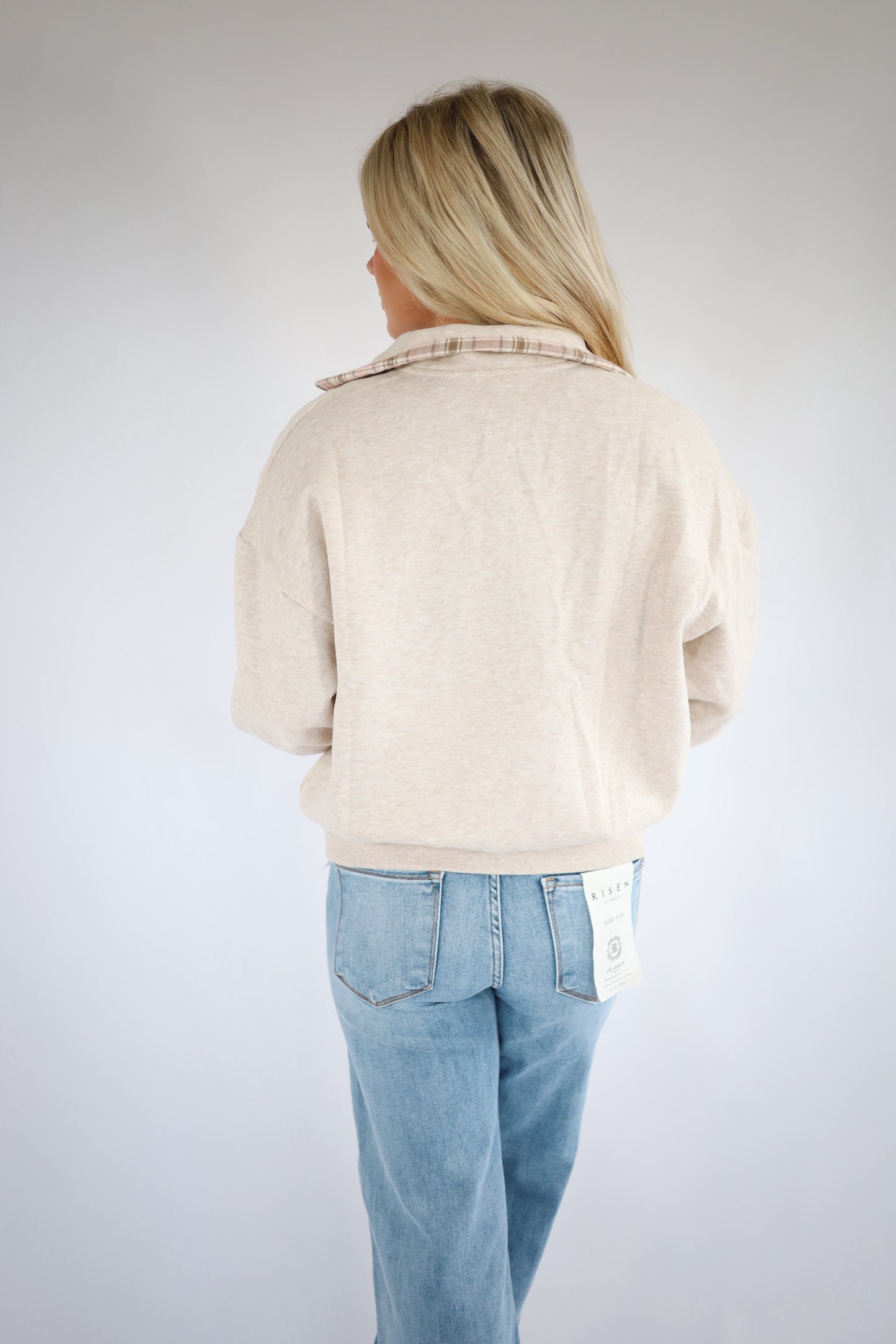 Caroline Plaid Trim Pullover
