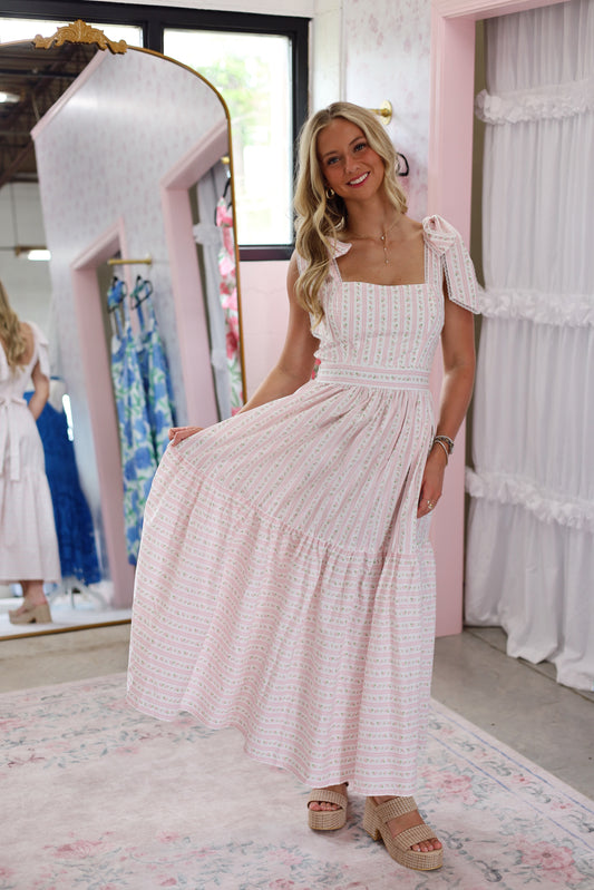 Floral Printed Tiered Midi Dress
