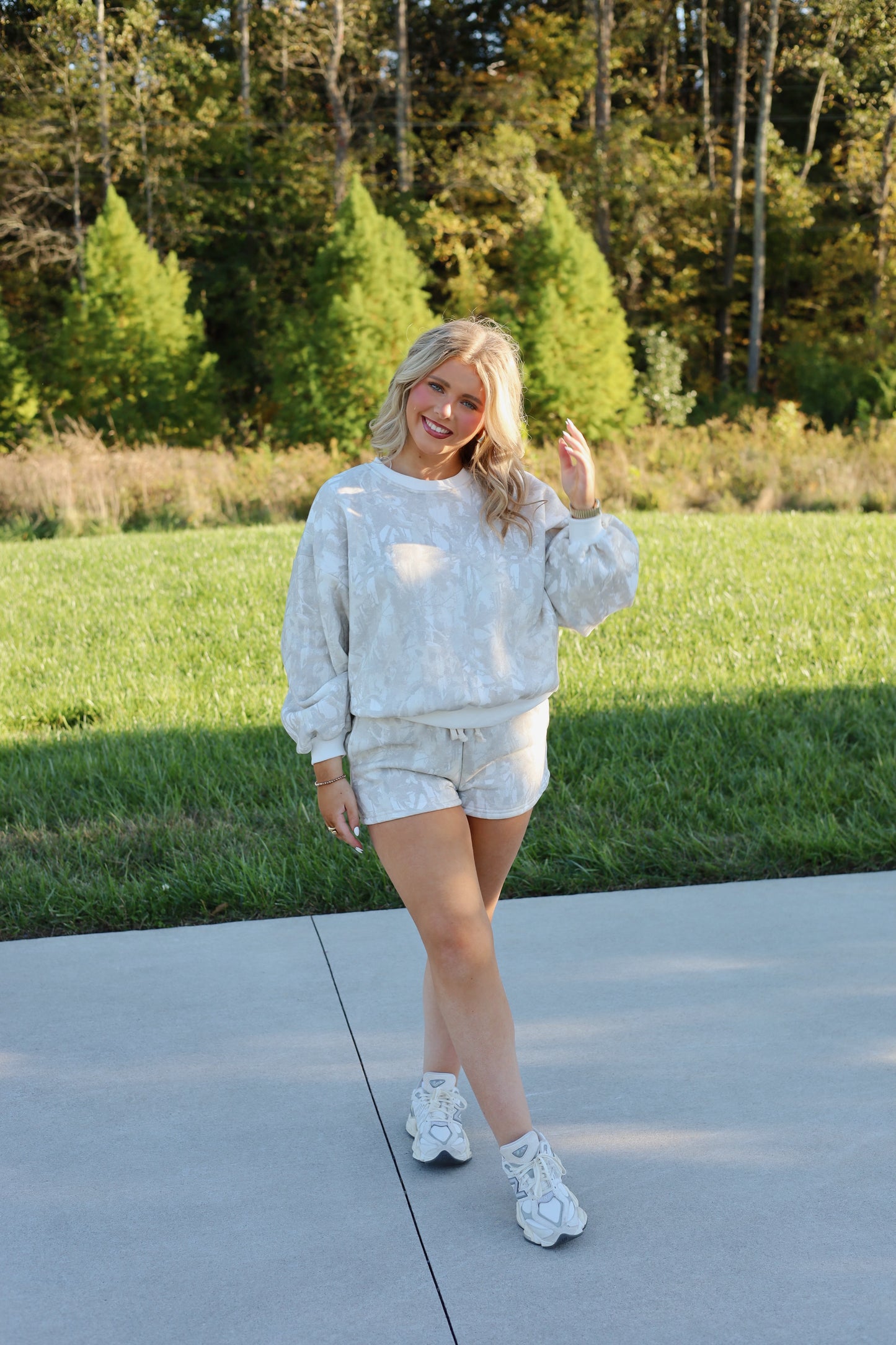 Woodland Camo Crewneck Set- Natural