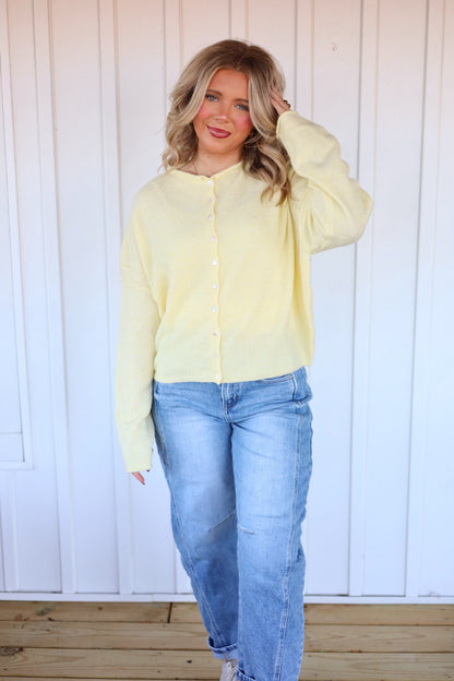 Piper Cardigan- Butter Yellow