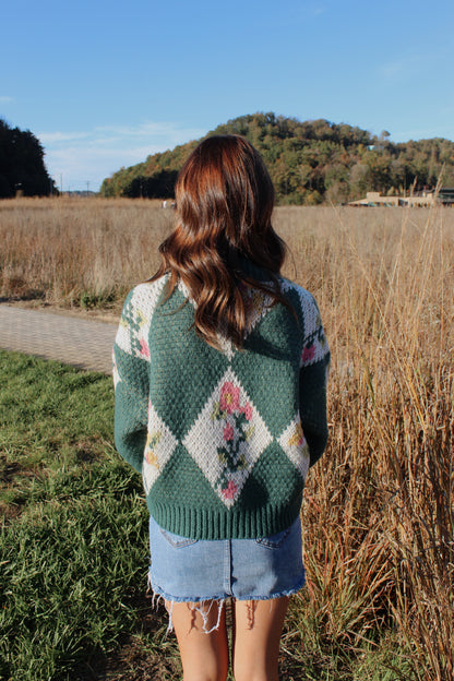 Floral Button Sweater