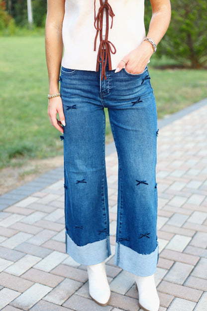 Becky High Rise Ribbon Detail Jeans