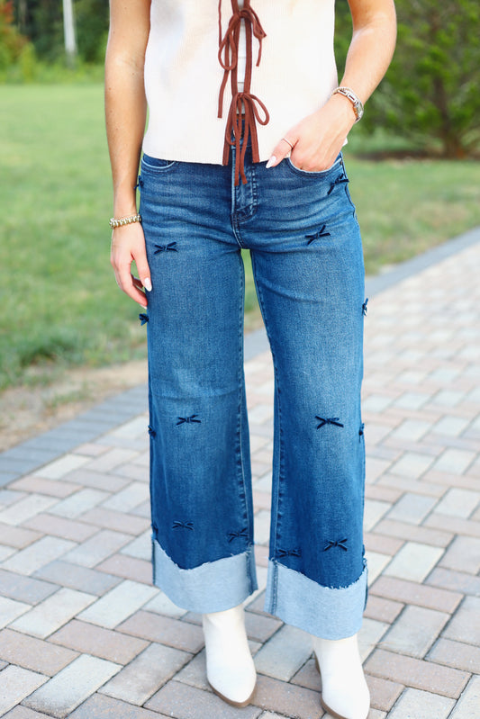Becky High Rise Ribbon Detail Jeans