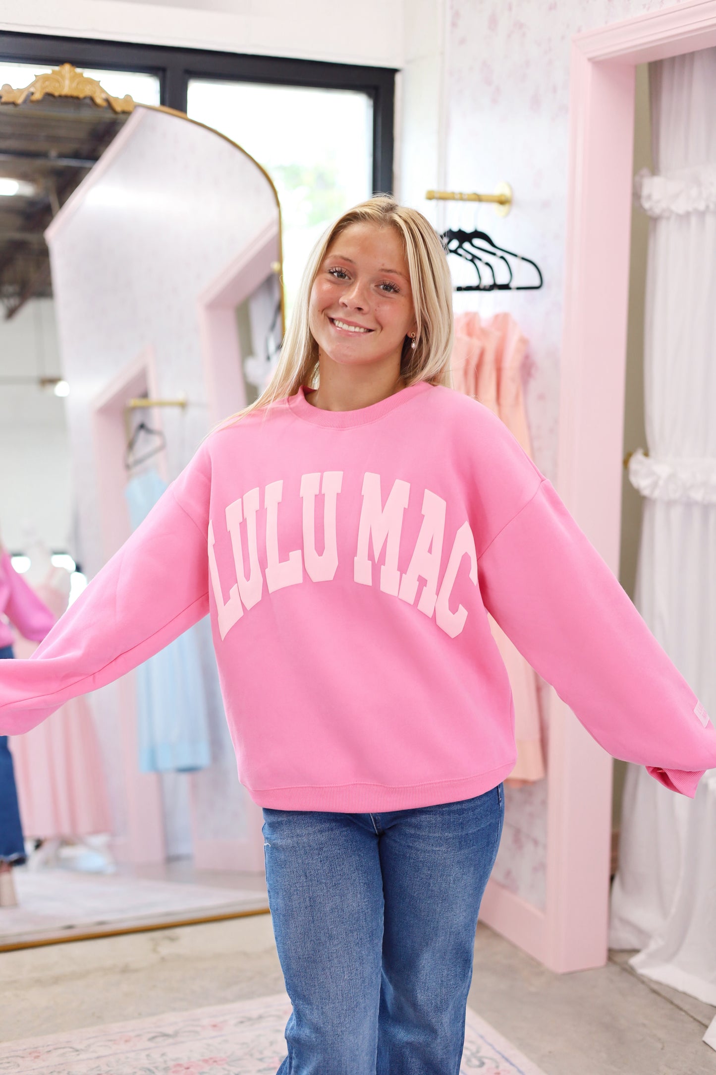 Pink/Light Pink Puff Lulu Mac Crew