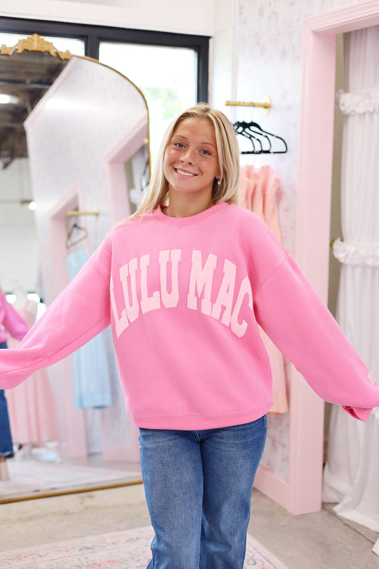 Pink/Light Pink Puff Lulu Mac Crew