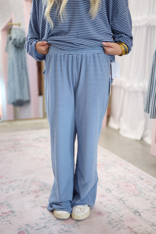 Rya Striped Pants- BLUE