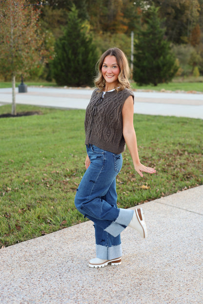 Kristy Olive Tie Sweater