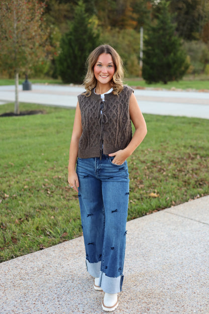 Kristy Olive Tie Sweater