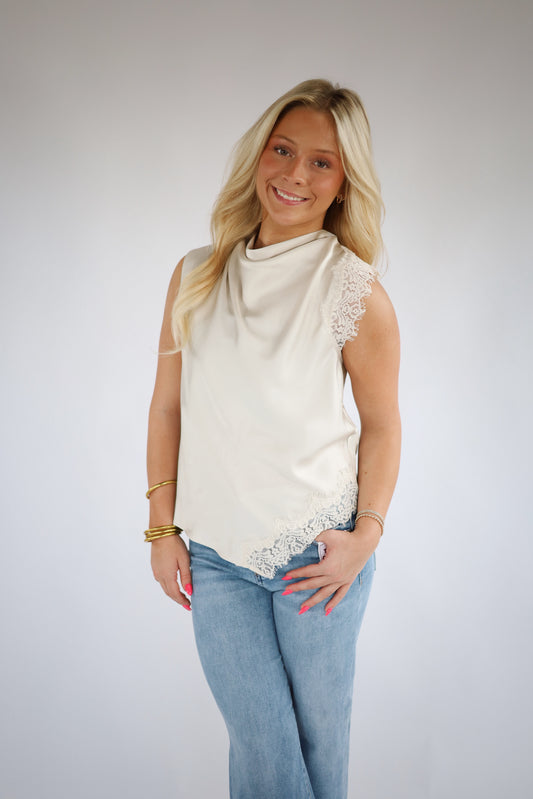 Champagne High Neck Top