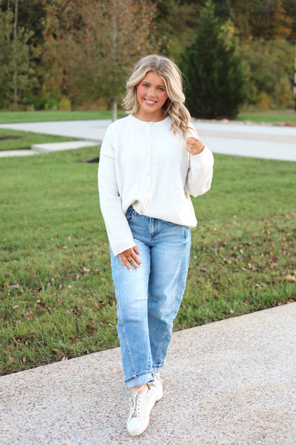 Aria Long Sleeve Button Cardigan