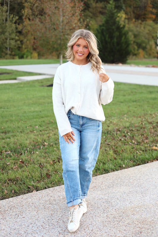 Aria Long Sleeve Button Cardigan