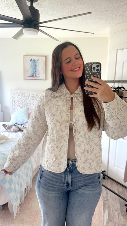 Iris Quilted Tie Jacket