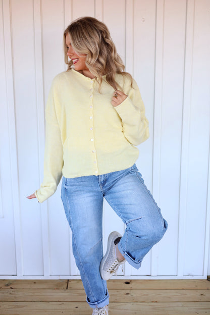 Piper Cardigan- Butter Yellow