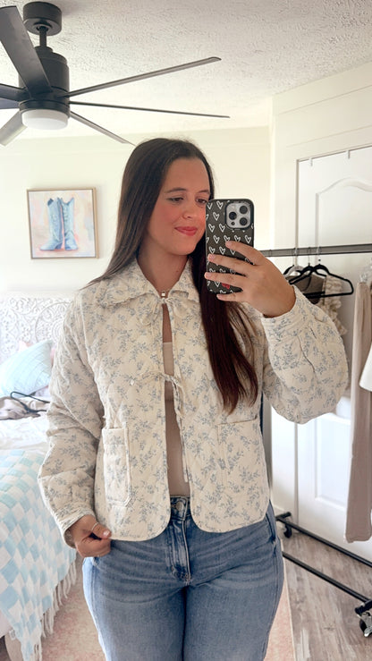 Iris Quilted Tie Jacket