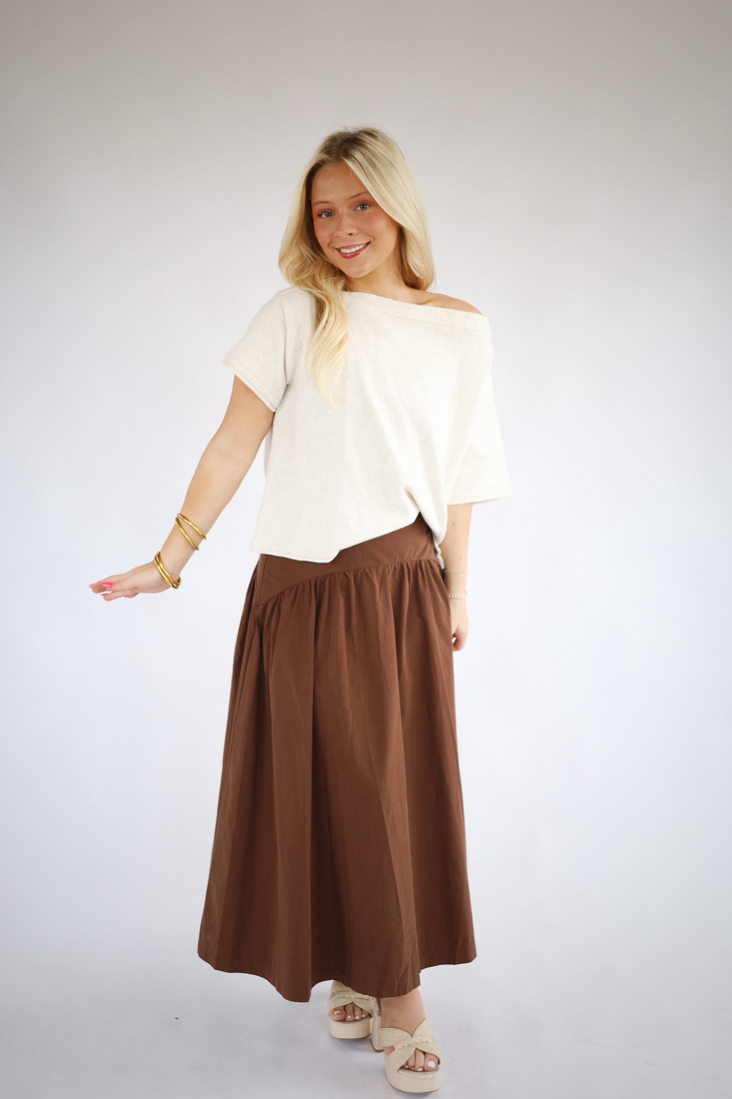 Coco Drop Waist Midi Skirt